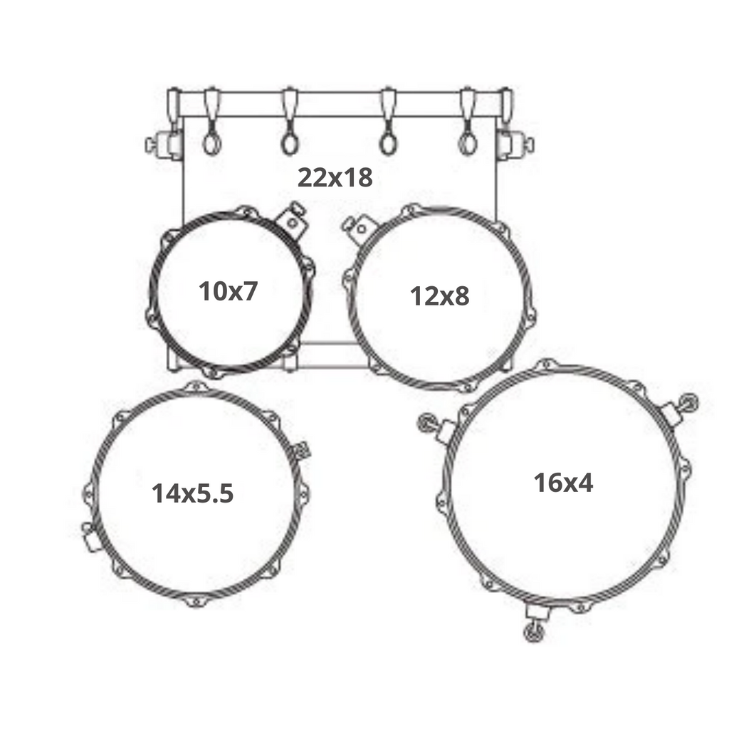 Set of 5 Mapex Mars Maple drums.