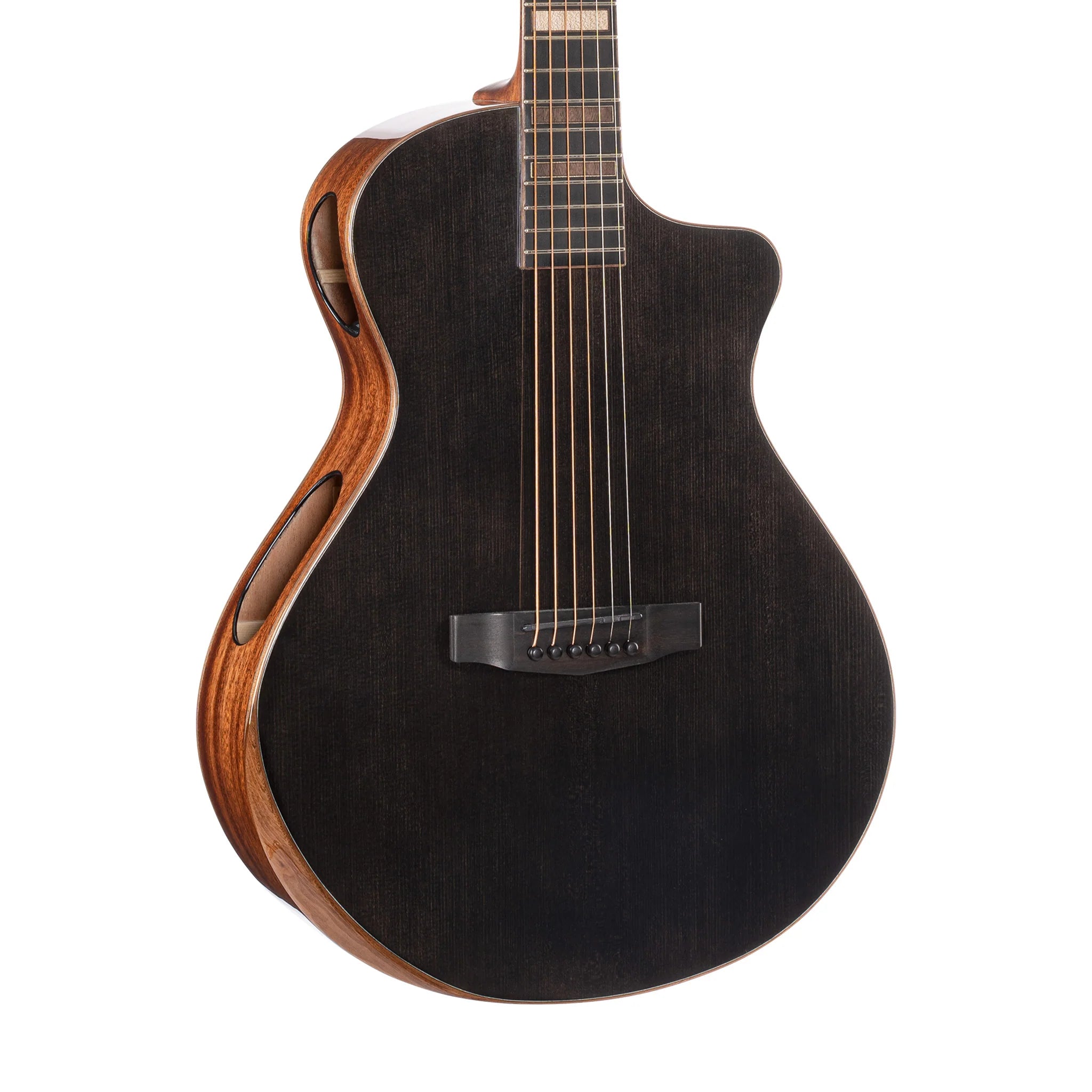 Master Grade Solid European Spruce Top with Solid Mahogany Back &amp; Sides.