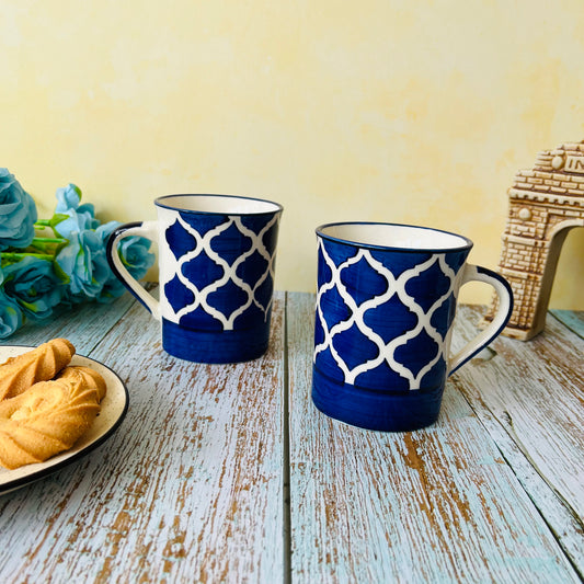 Royal Blue Ceramic Tea and Coffee Cups, Set of 6 Pieces, Latest