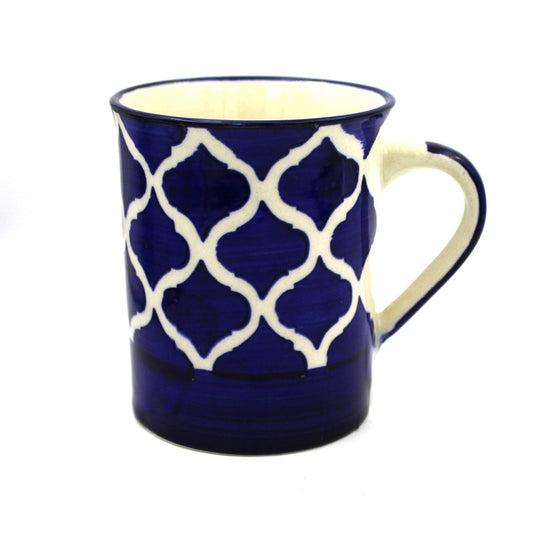 Royal Blue Ceramic Tea and Coffee Cups, Set of 6 Pieces, Latest Design –