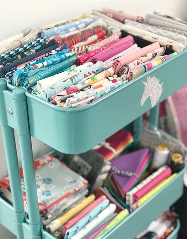 Fat quarters in trolley 