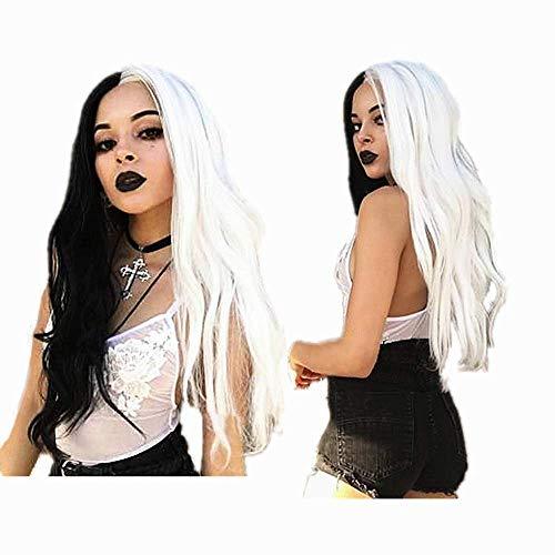 Ten Chopsticks Half White Half Black Lace Front Wigs Split Dyed Hair L Ninthavenue Europe