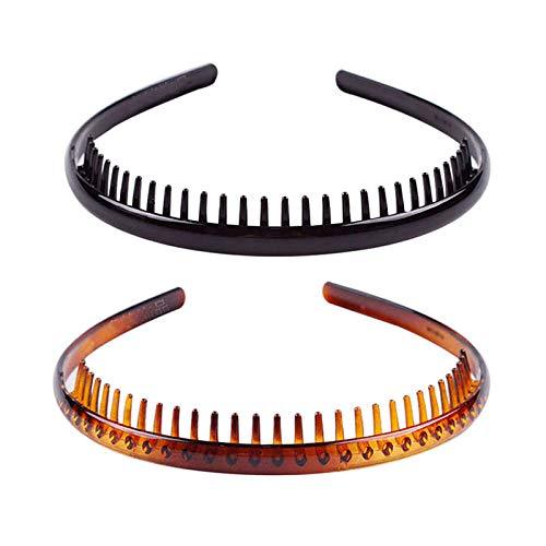 2pcs Plastic Tooth Hair Comb Headband Hard Headbands Zigzag Hair Band Ninthavenue Europe