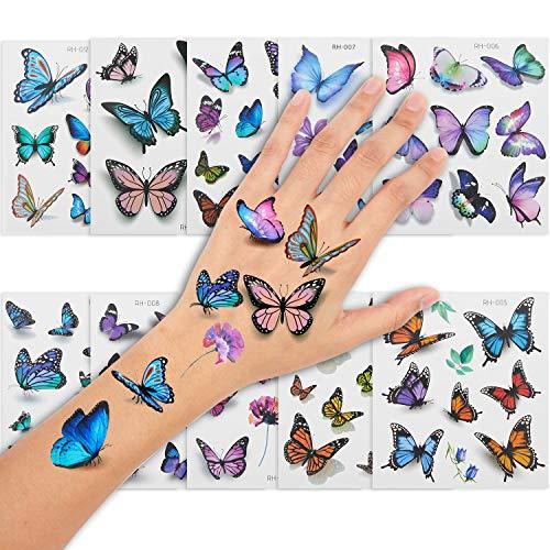 204 Pieces Butterfly Tattoos 3d Butterfly Temporary Tattoos Butterfly Ninthavenue Europe
