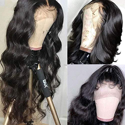 13x4 Lace Front Wigs Human Hair Pre Plucked Brazilian Body Wave Human Hair Wigs for Black Wome 150% Density with Baby Hair Body Wave Lace Front Wigs Natural Black 22 Inch