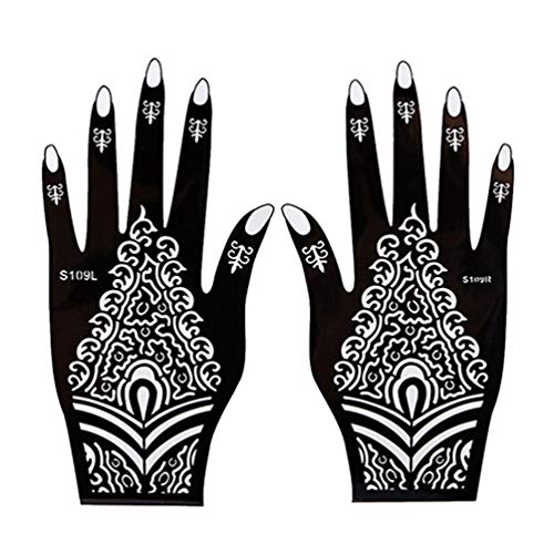 phoneix 2pcs set black henna tattoo temporary hand tattoo body art sti ninthavenue europe