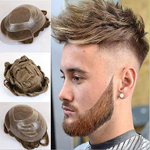 Toupee for Men Mono Lace with PU Around 