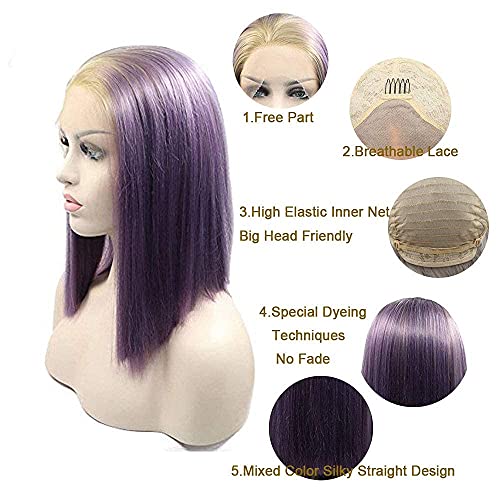 Purple Blonde Short Bob Wigs For Women Ombre Short Purple Hair Wigs Pr Ninthavenue Europe