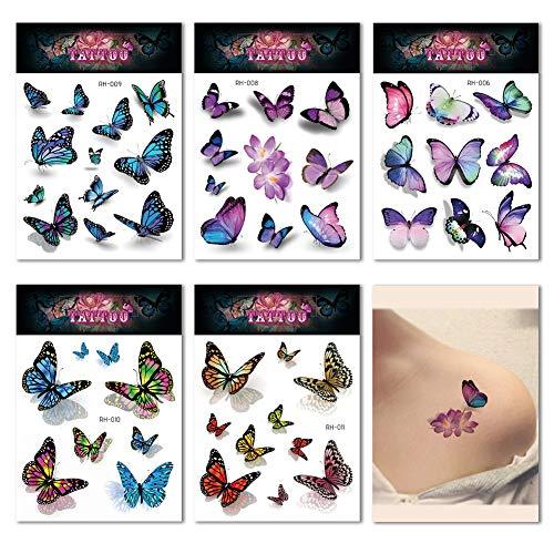 Download 3d Butterfly Tattoos 170 Pcs For Women Scar Cover Up Makeup Temporary Ninthavenue Europe