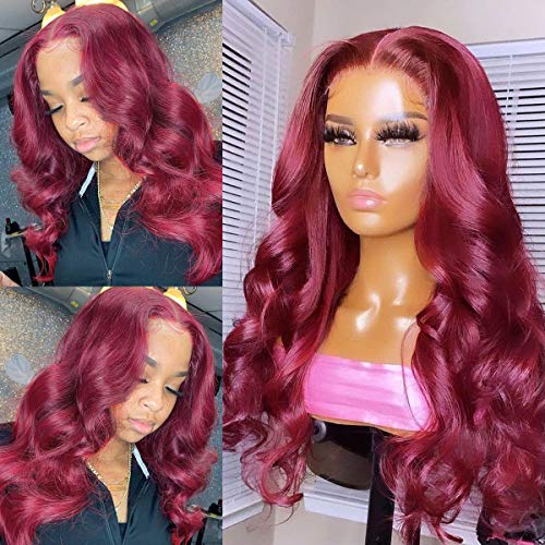 Burgundy 99j Lace Front Wigs Human Hair 