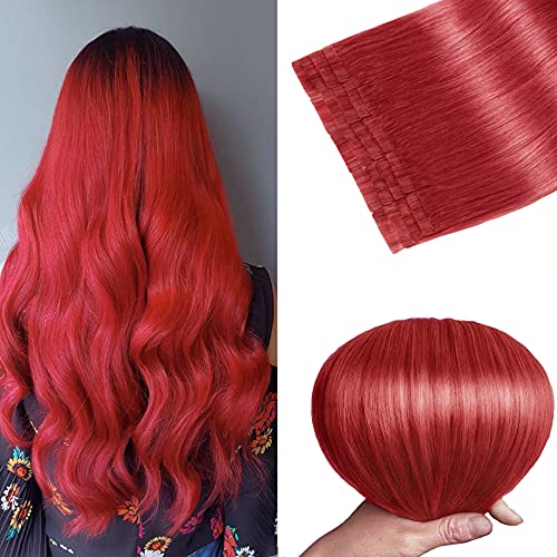 human hair extensions red