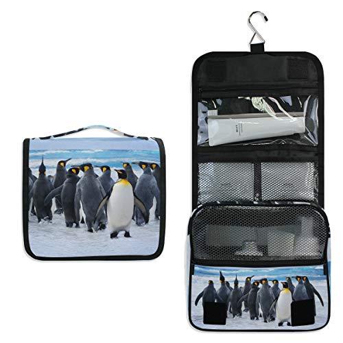 Bardic Hanging Travel Toiletry Bag Cute Penguin Large Capacity Makeup Cosmetic Bag Portable Toiletry Kit Organizer
