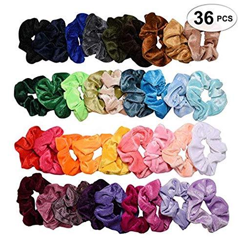 36 piece velvet hair scrunchies