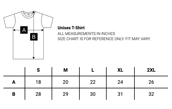 T-SHIRT SIZE CHART (GIL_2000) - Tegan and Sara Store