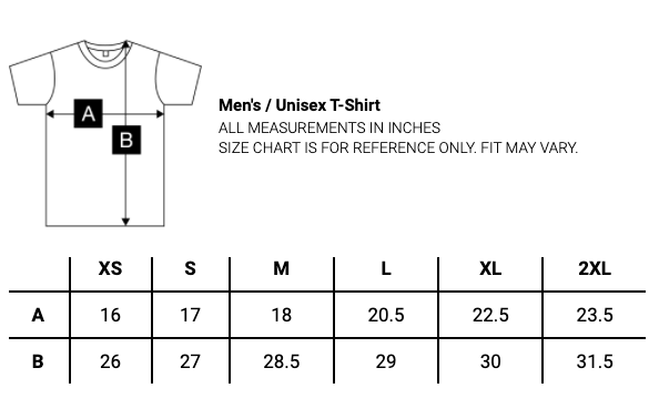 T-SHIRT SIZE CHART (LEON_TSHIRT) - Tegan and Sara Store