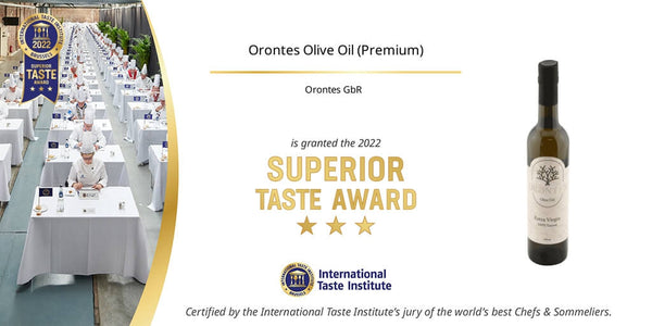 Ausgezeichnets Olivenöl mit der Bestnote - International Taste Award Brüssel