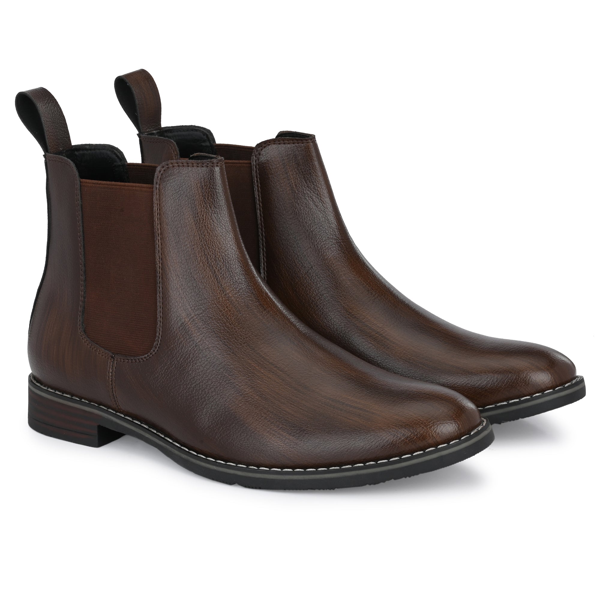 Attitudist Brown Ankle Boot Both Zip For Men - ATTITUDIST