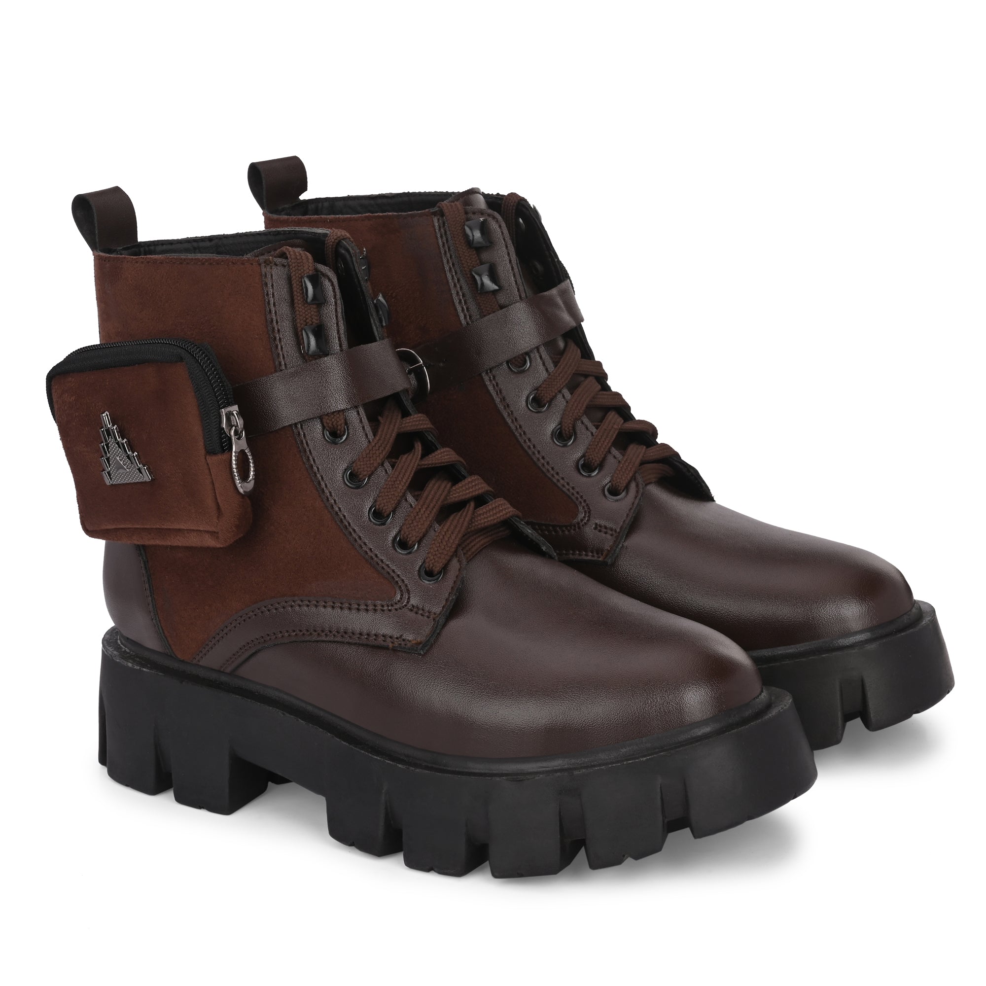 Dark Brown Hester Block Heel Ankle Boots - CHARLES & KEITH UK