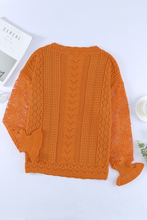 Load image into Gallery viewer, Crochet Lace Pointelle Knit Sweater
