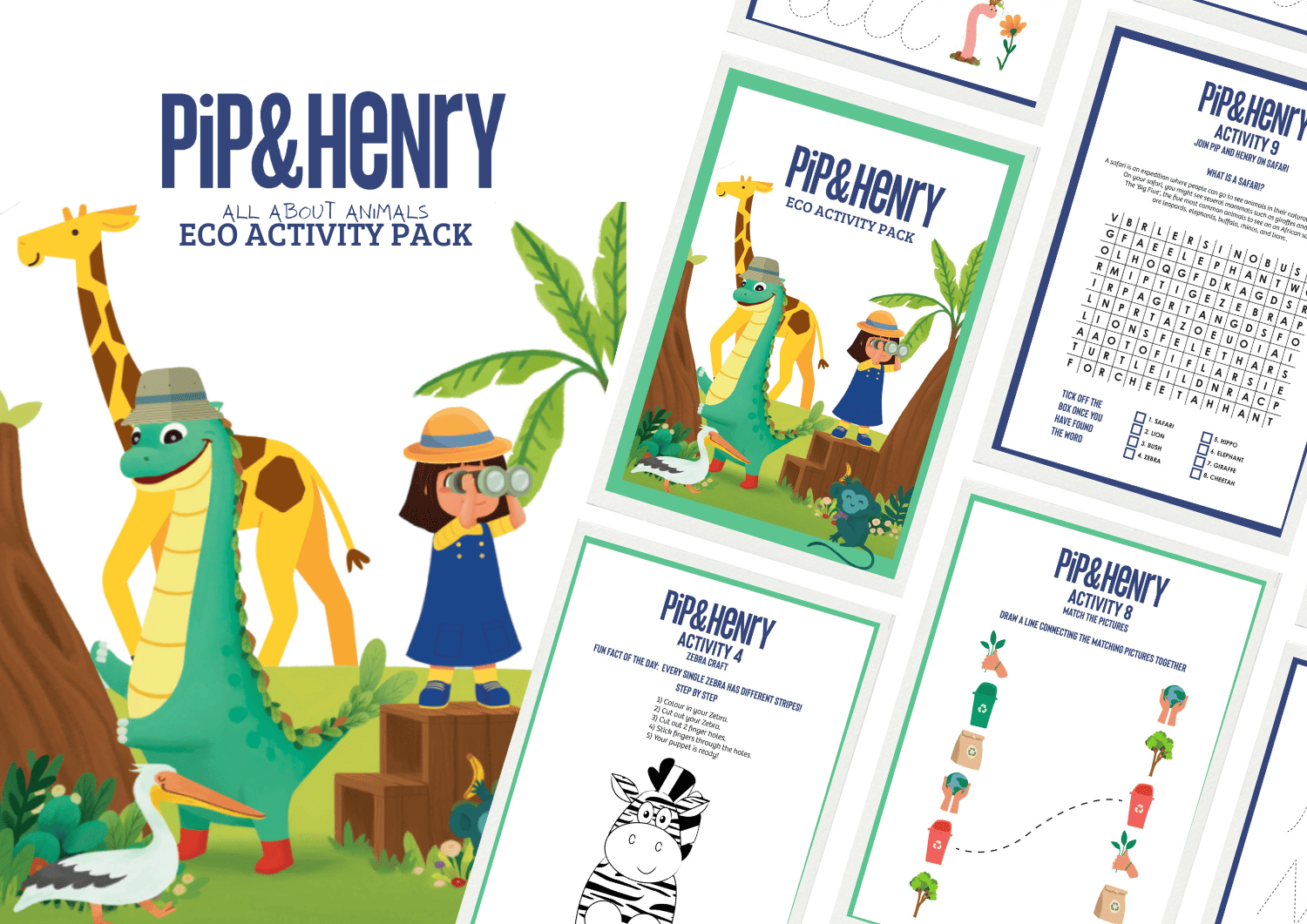 Pip and Henry All about animals Eco Activity Pack