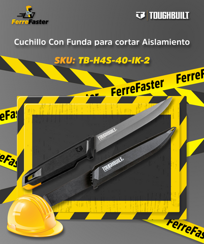 Cuchillo Con Funda ToughBuilt TB-H4S-40-TMK-2, Para Trabajo De Taller