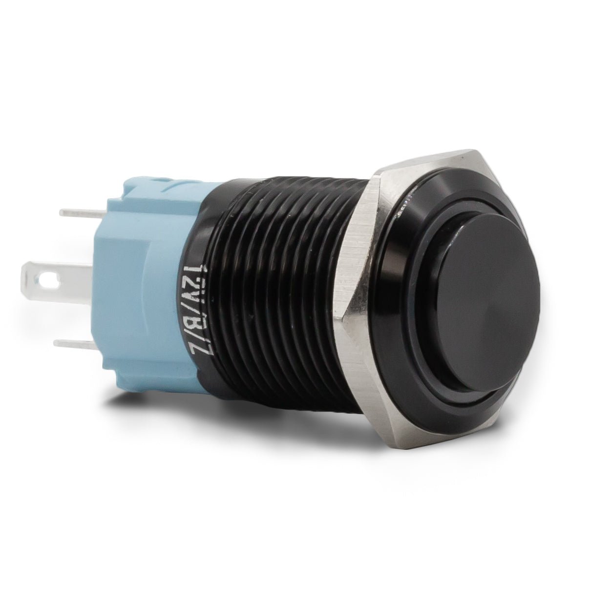 Latching Black Halo Ring 12V Push Button Switch SPDT