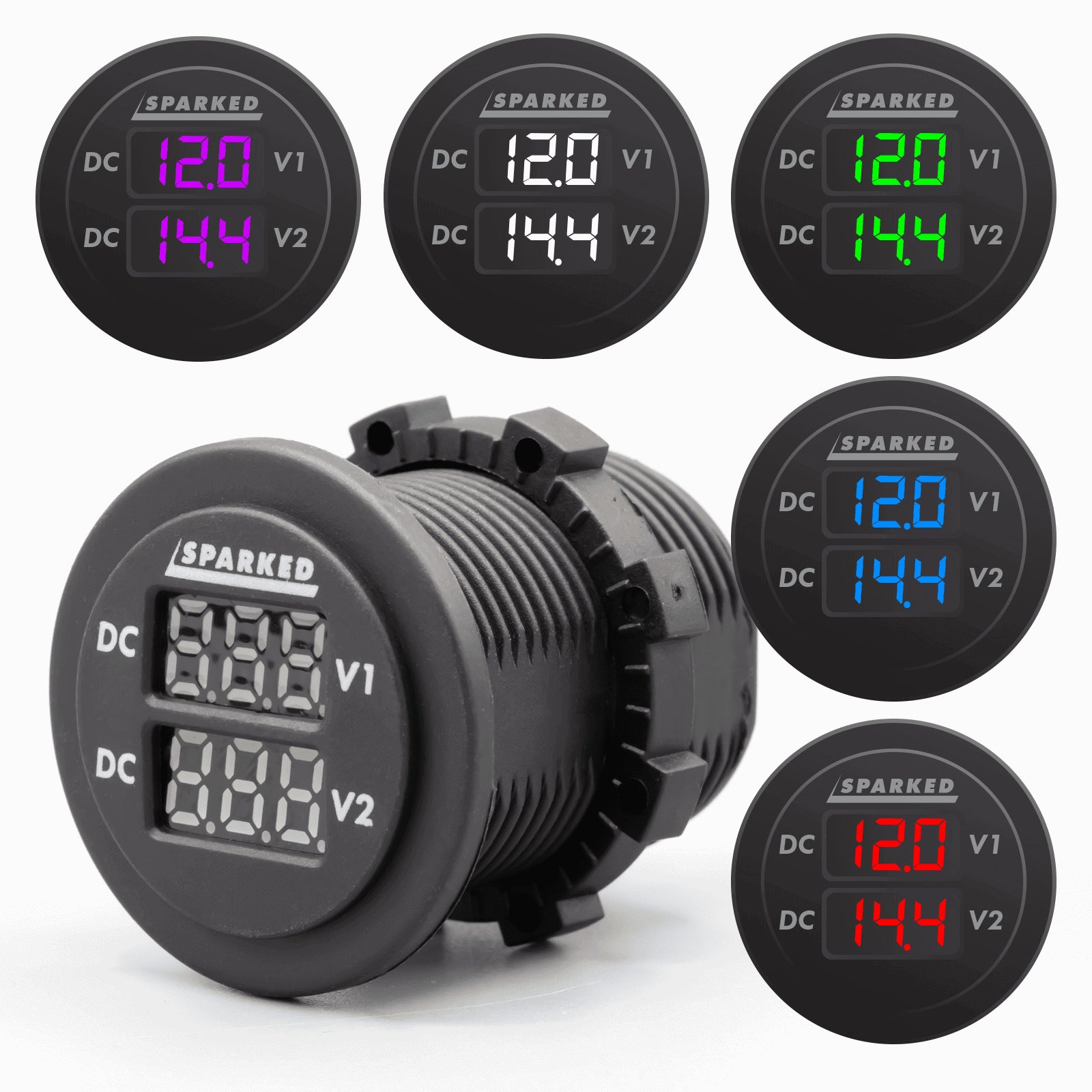 Voltmeter USB Charger Dual Ports for Auto or Marine - Sparked Innovations %