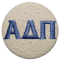Alpha Delta Pi Pin | embroidered sorority button | Eyelet fabric ...