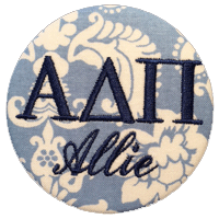 Alpha Delta Pi | Recruitment Name tag | embroidered fabric | Tailgate ...