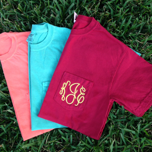 Monogrammed | Comfort Colors Pocket T-shirt | short sleeved | Tailgate ...