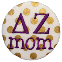 Sorority Mom & Dad embroidered fabric buttons for everyday & game day ...