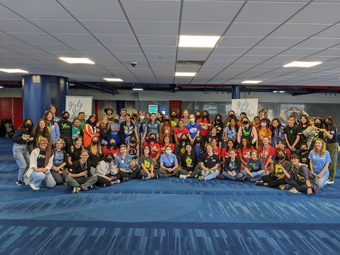 Girls Get Together Group Photo FIRST Robotics District Championship