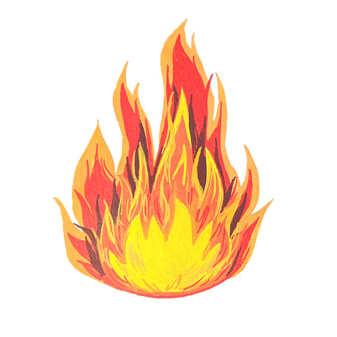 how to draw a fire step by step