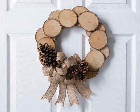 DIY Wood Slice Christmas Wreath