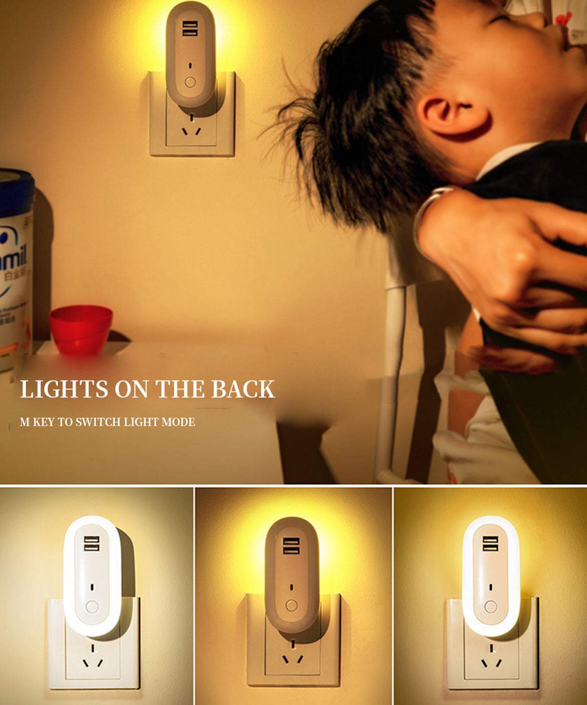 Remote Control Bedside Lamp With USB Ports