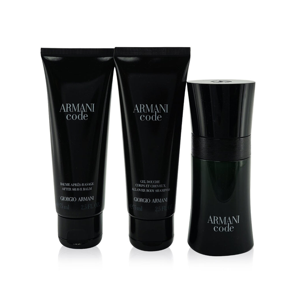 Giorgio Armani Armani Code Coffret: Eau De Toilette Spray 50ml/ + All  Over Body Shampoo 75ml/ + After Shave Balm 75ml/ 3pcs – Fresh  Beauty Co.