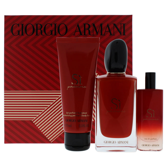 Giorgio Armani Si Passione by Giorgio Armani for Women - 3 Pc Gift Set   oz EDP Spray,  EDP Spray,  Moisturizing Perfumed Body Lotion –  Fresh Beauty Co.