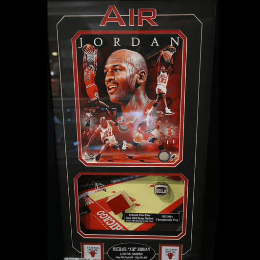 Michael Jordan Bulls 34x38 Custom Framed Jersey Display with Replica  Championship Ring