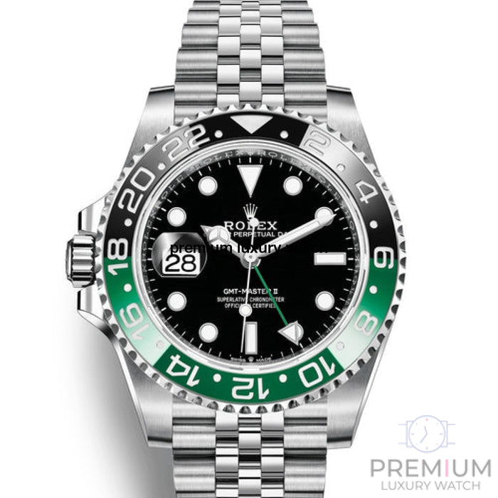 green dial black bezel gmt