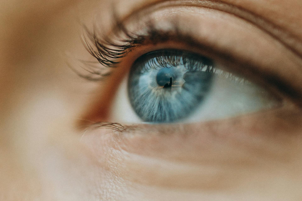 close up of woman's eye