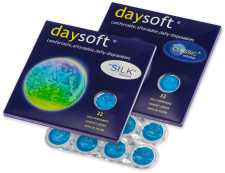 two packs of daysoft daily disposable contact lenses