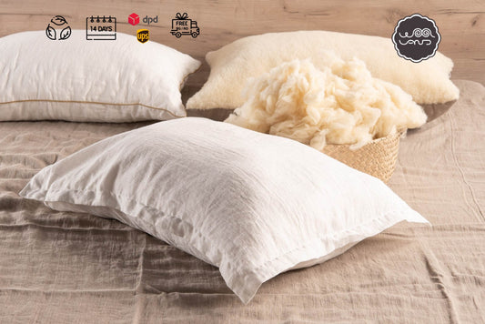 Organic Pillow with Raw Merino wool filling