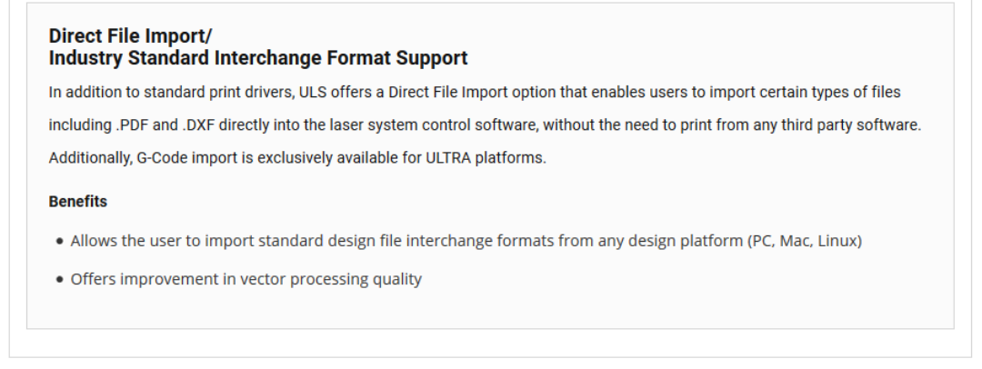 Direct File Import/Industry Standard Interchange Format Support