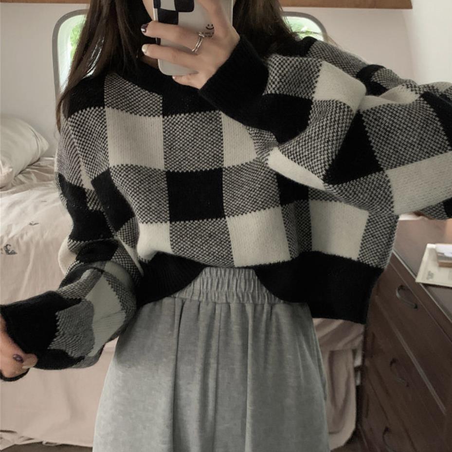 Pastel Plaid Sweater – SEOUL STYLEZ