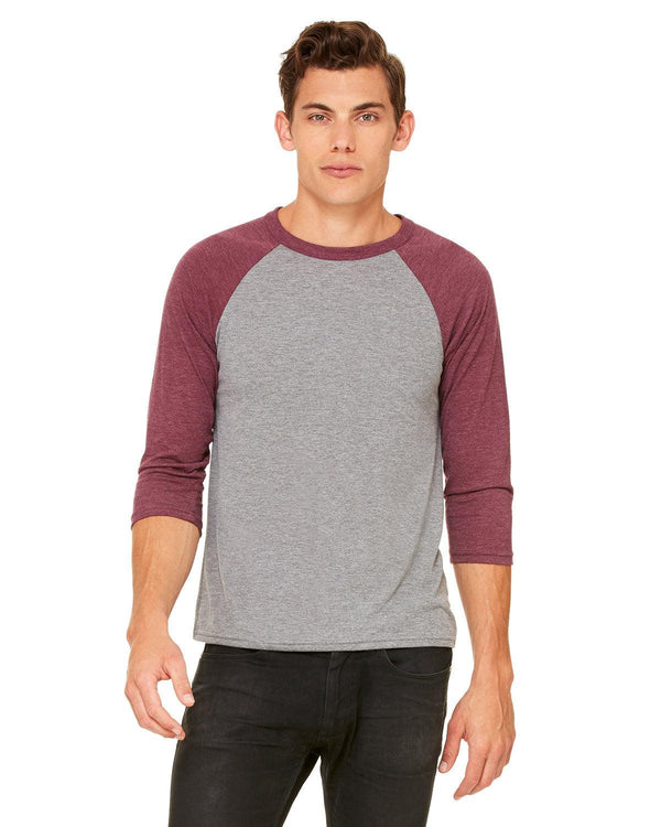 Men's Long Sleeve Crew Neck Baseball Shirt, Casual Dynamic Cotton Raglan T  Shirts, Burgundy/Blue L, 1 Count, 1 Pack