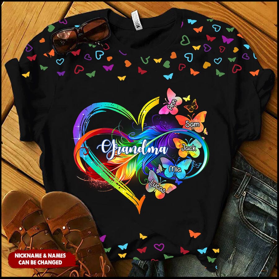 Humancustom - Unique Personalized Gifts in Loving Memory Heart Feather Butterfly Memorial Custom Gift T-Shirt DHL21APR22XT1, 3XL / Pink