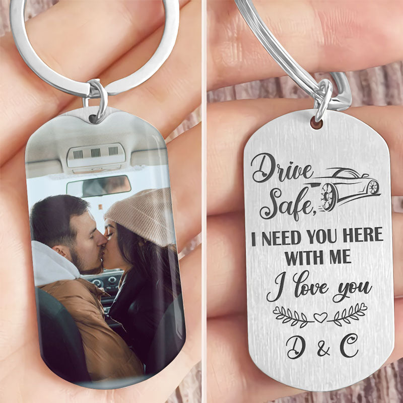 Candidly K Handmade Be Safe I Need You Here with Me Key Chain