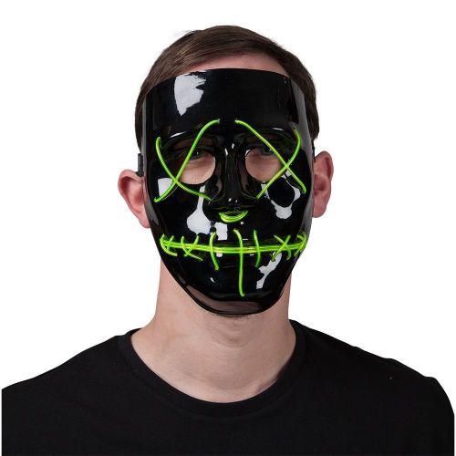 Halloween LED Mask Fancy Dress Scary Costume Neon Stitches High Quality