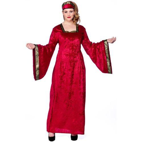 Adult Women's Medieval Royal Princess Fancy Dress Costume - Extra Larg ...