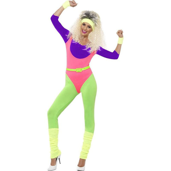 Ladies 80s Work Out Neon Fitness Instructor Dancer Fancy Dress Costume -  The Online Toy Store